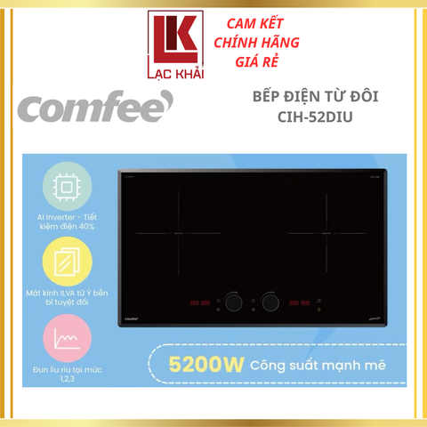 Bếp từ đôi âm thông minh COMFEE CIH-52DIU