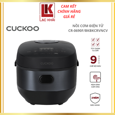 Nồi cơm điện tử Cuckoo 1.08L CR-0690F/BKBKCRVNCV màu Đen