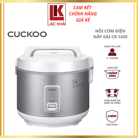 Nồi cơm nắp gài Cuckoo 2.7 lít CR-CR-1420/SIVNCV