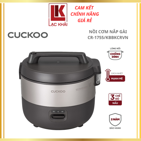 Nồi Cơm Điện nắp gài Cuckoo 3.06 lít CR-1755/KBBKCRVN - Hàng chính hãng