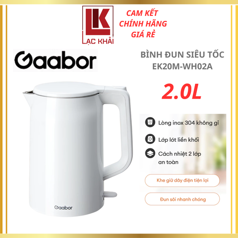 Bình đun siêu tốc 2L Gaabor EK20M-WH02A