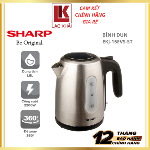 Bình đun siêu tốc Sharp 1.5L EKJ-15EVS-ST