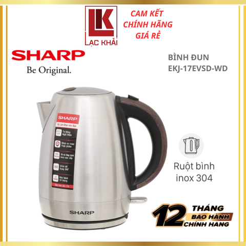 Bình đun siêu tốc Sharp 1.7L EKJ-17EVSD-WD