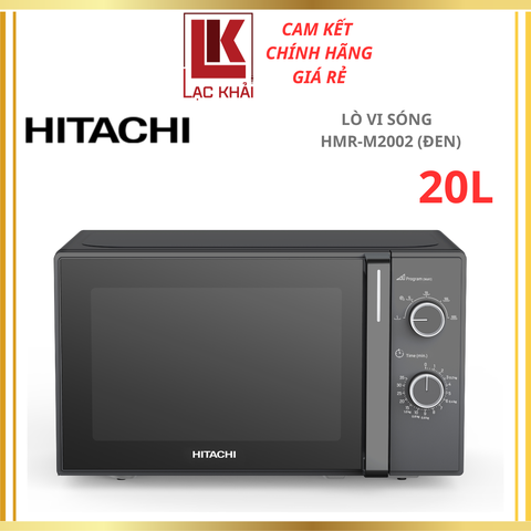Lò vi sóng Hitachi HMR-M2002, 20 lít, màu đen, 700W, 5 mức công suất