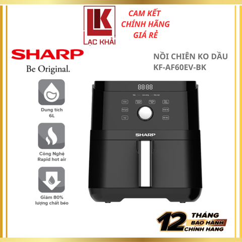 Nồi chiên không dầu Sharp 6L KF-AF60EV-BK