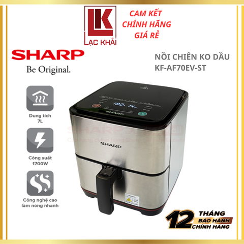 Nồi chiên không dầu Sharp KF-AF70EV-ST 7 lít