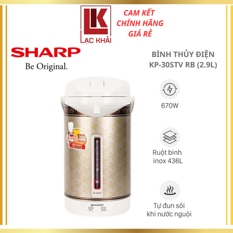 Bình thủy điện Sharp KP-30STV-RB 2.9 lít