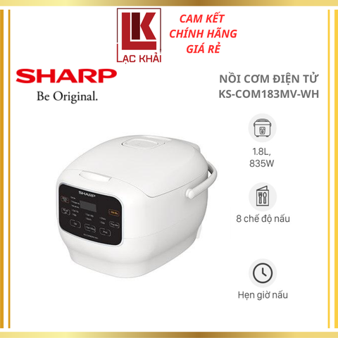 Nồi cơm điện tử 1.8L Sharp KS COM183MV-WH