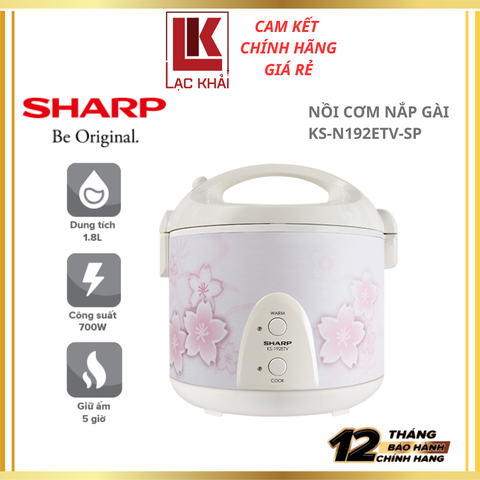 Nồi cơm nắp gài Sharp 1.8L KS-N192ETV -SP
