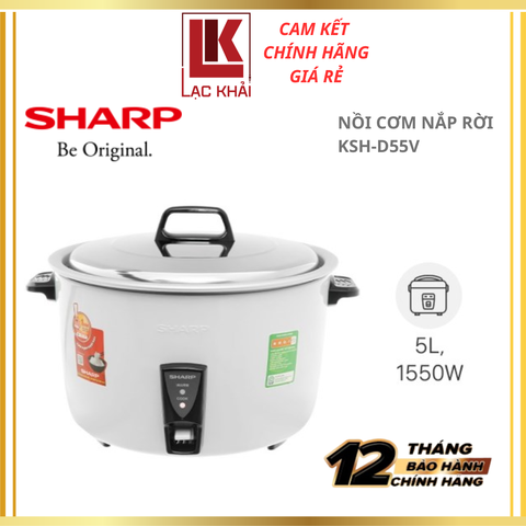 Nồi cơm nắp rời Sharp 5 lít KSH-D55V