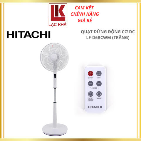 Quạt đứng Hitachi LF-D6RC , Màu Trắng / Xám Đậm, Động cơ DC