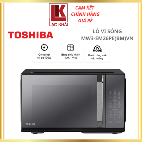 Lò vi sóng mặt gương Toshiba MW3-EM26PE(BM)VN 26 lít