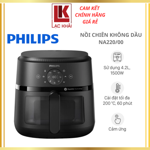 Nồi Chiên Không Dầu Điện Tử Philips NA220/00 4.2 lít