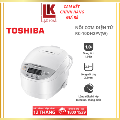 Nồi cơm điện tử Toshiba 1.0L RC-10DH2PV(W)