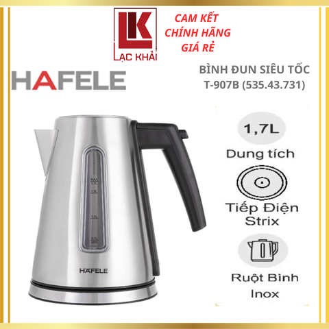 Bình đun siêu tốc Hafele 1.7 lít T-907B (535.43.731), inox 304