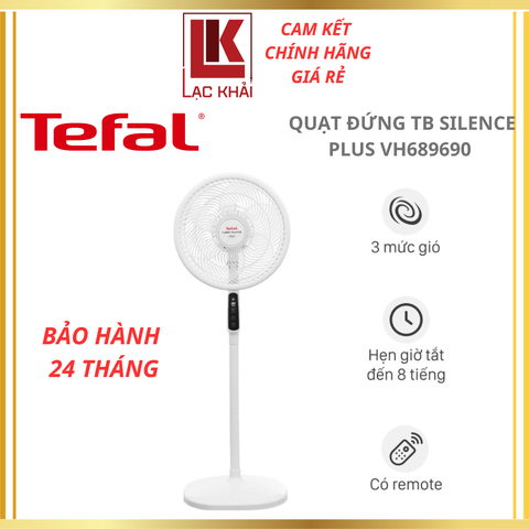 Quạt đứng điều khiển từ xa Tefal Turbo Silence Plus VH689690