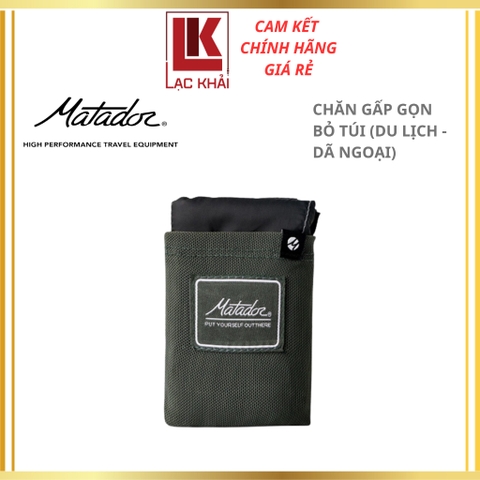 Chăn gấp gọn bỏ túi Matador Pocket Blanket_Alpine Green dành cho Du Lịch, Dã Ngoại , chất liệu chống thấm và chống thủng