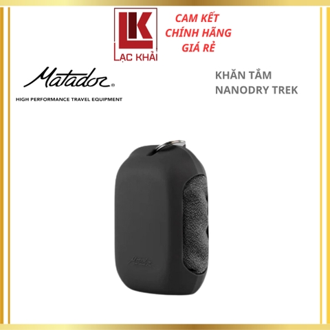 Khăn tắm Matador NanoDry Trek_Charcoal móc khóa Size Nhỏ gấp gọn, Chất liệu vải Nano siêu nhẹ, thấm hút tốt