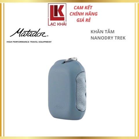 Khăn tắm Matador NanoDry Trek_Slate Blue móc khóa Size Nhỏ gấp gọn, Chất liệu vải Nano siêu nhẹ, thấm hút tốt