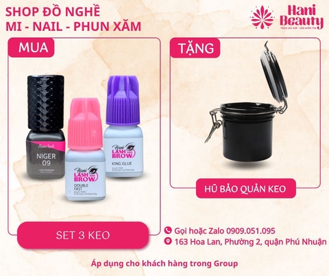 Combo 3 chai keo Tặng hủ bảo quản keo
