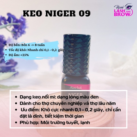 Keo Nối Mi Siêu Nhanh Niger 09  (0,1 - 0,2 Giây)
