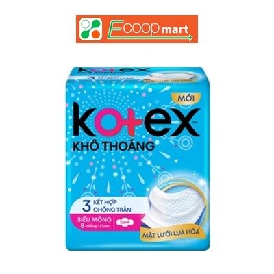 Băng vệ sinh Kotex Khô Thoáng 5 trong 1 siêu mỏng 8 miếng