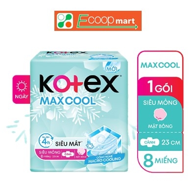 Băng vệ sinh Kotex MaxCool siêu mỏng 8 miếng