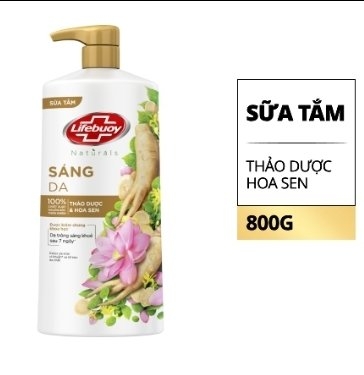 Sữa tắm Lifebuoy sáng da thảo dược & hoa sen chai 800g