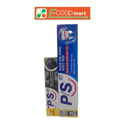 Combo KĐR P/S ngừa sâu răng vượt trội ống 180g tặng KĐR Than hoạt tính 30g