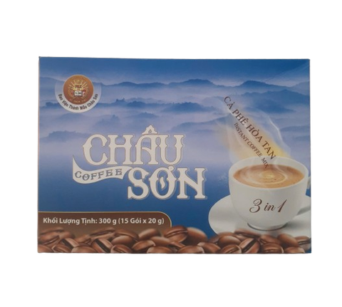 Cà phê sữa hòa tan Châu Sơn 3 in 1 - Truyền thống hộp (15 gói x 20g)
