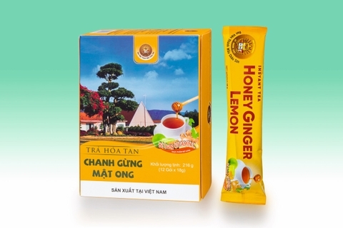 Trà hòa tan Chanh Gừng mật ong Châu Sơn - Hộp (12 gói x 18g)