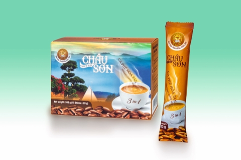 Cà phê sữa hòa tan Châu Sơn 3 in 1 - Đậm đặc 21% hộp (15 gói x 20g)