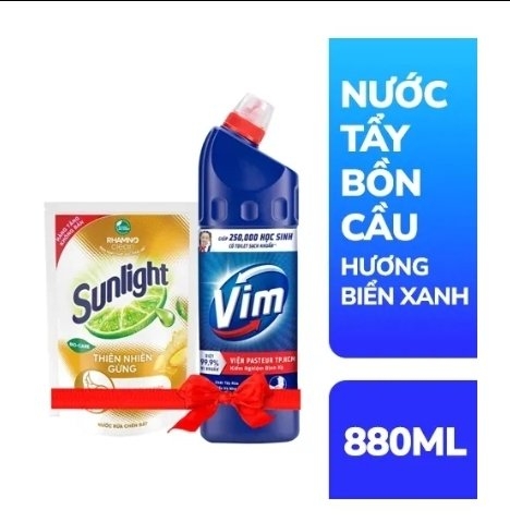 Combo Vim vệ sinh xanh biển 880ml- tặng NRC thiên nhiên túi 200g