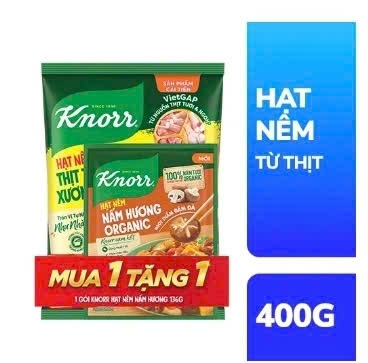 Hạt nêm Knorr từ thịt 400g - tặng Knorr nấm 136g