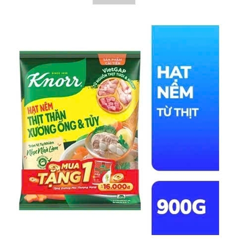 Hạt nêm Knorr từ thịt 900g - tặng đường 500g