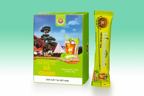 Trà hòa tan Chanh Sả Châu Sơn - Hộp (12 gói x 18g)