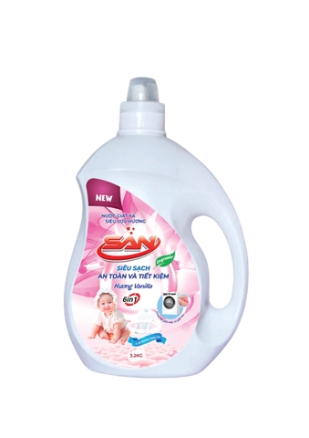 Nước giặt xả SAN (hồng ) hương vanilla 6in1 can 3.2kg