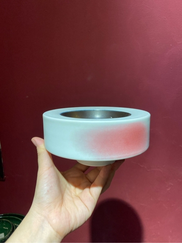 Bát tròn dày 6inch trắng vệt hồng