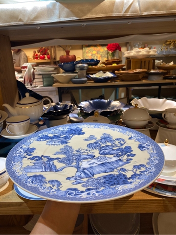 Đĩa nông 12inch Blue and white