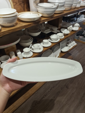 Dĩa oval 28 cm Trắng Ngà