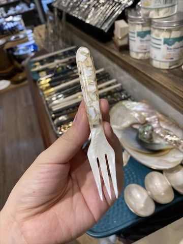 Dĩa trai cán khảm