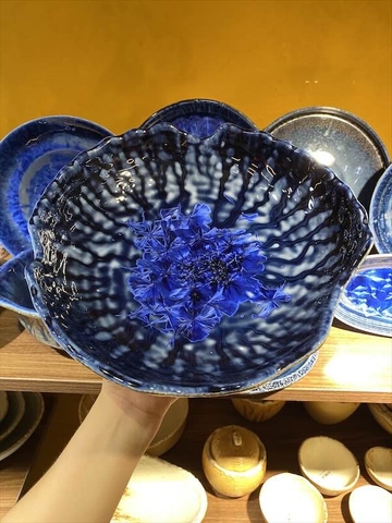 Tô cắt 25cm hoa xanh