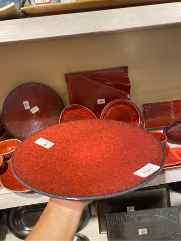 Đĩa 11inch đỏ chàm đen