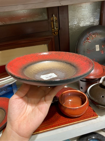 Đĩa soup 7 đỏ chàm đen lòng nâu
