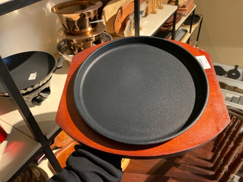 Bản Gang Tròn Đễ Gỗ Đỏ 24cm