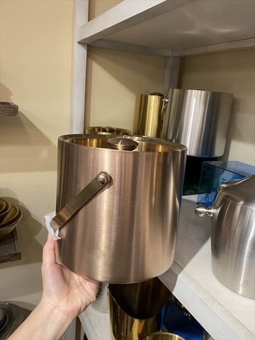 Xô đá vàng hồng có nắp