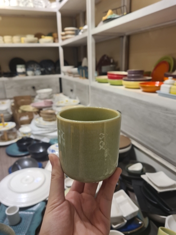 Ly trà nóng 7.5x8cm xanh bơ