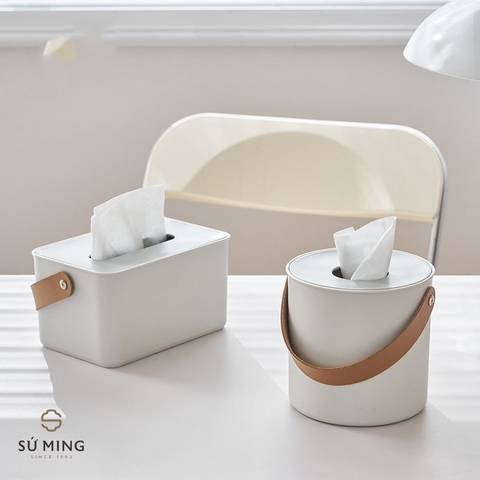 Hộp Giấy Nhựa Quai Da