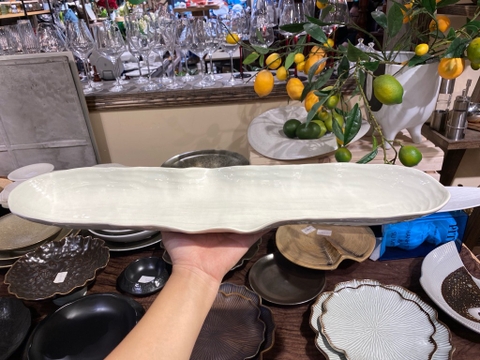 Đĩa dài 20inch màu sữa