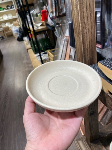 Dĩa lót tách bầu 14cm màu be